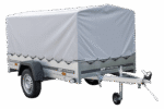 Anhänger Pkw 230×125 Garden Trailer 230 KIPP Unitrailer 750 kg mit Stützrad, Hochplane und Hochspriegel – Bild 4