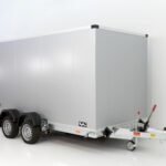 Vezeko Koffer-Absenkanhänger 167x400cm Höhe: 210cm 3,5t | Silber-Neu