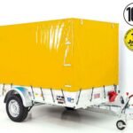 Anhänger mit Plane 150x300cm 1300kg | Typ 7.13 | Hochplane 160cm – Gelb-Neu