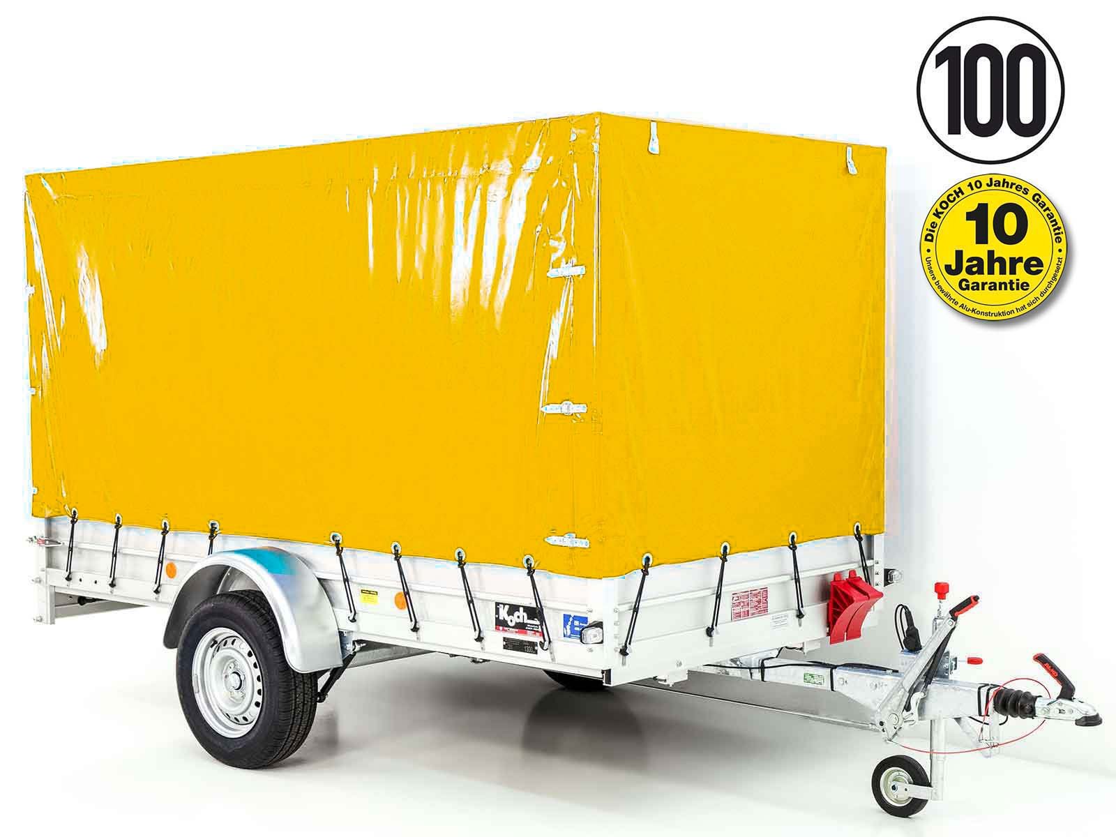 14mitplane-3.jpg Anhänger mit Plane 150x300cm 1300kg | Typ 7.13 | Hochplane 160cm – Gelb-Neu – Bild 1