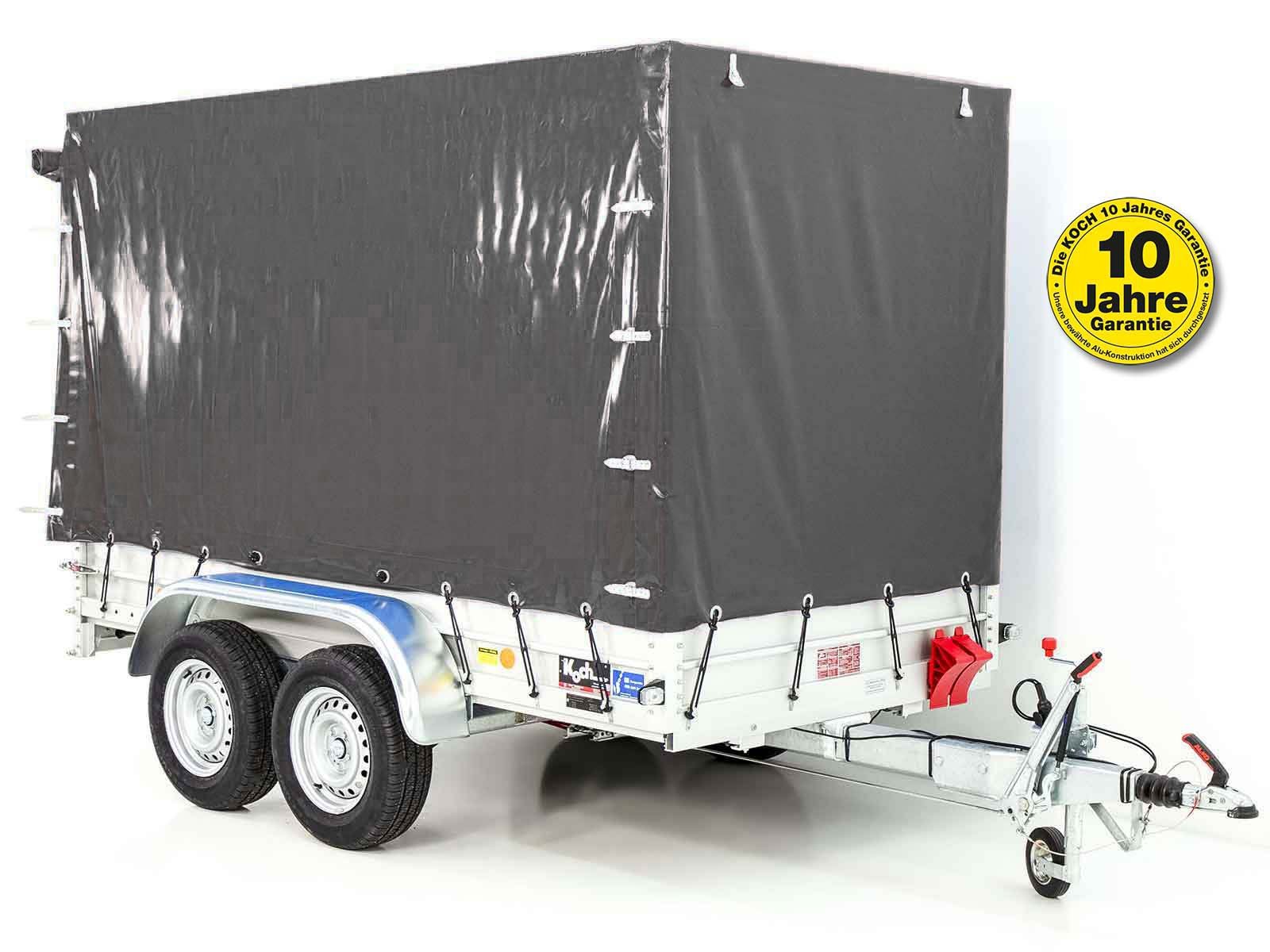 15tam-2.jpg Anhänger mit Plane 150x300cm 2600kg | Typ 7.26 | Hochplane 180 cm – Anthrazit-Neu – Bild 1