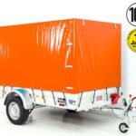 Anhänger mit Plane 150x300cm 1300kg | Typ 7.13 | Hochplane 160cm – Orange-Neu