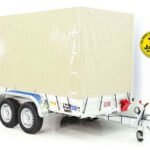 Anhänger mit Plane 150x300cm 2600kg | Typ 7.26 | Hochplane 180 cm – Elfenbein Beige-Neu