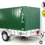 Anhänger mit Plane 150x300cm 1300kg | Typ 7.13 | Hochplane 160cm – Grün-Neu