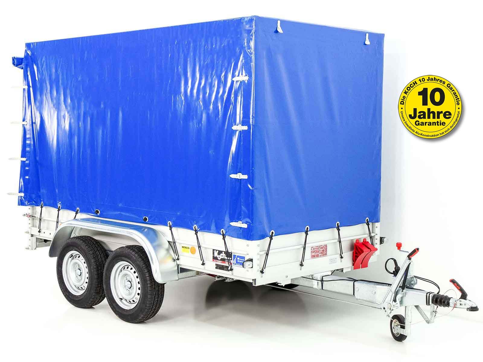 17tam-2.jpg Anhänger mit Plane 150x300cm 2600kg | Typ 7.26 | Hochplane 180 cm – Blau-Neu – Bild 1