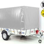 Anhänger mit Plane 150x300cm 1300kg | Typ 7.13 | Hochplane 160cm – Silber-Neu