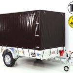 Anhänger mit Plane 150x300cm 1300kg | Typ 7.13 | Hochplane 160cm – Schwarz-Neu