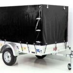 Anhänger mit Plane 125x250cm 750kg | Typ U4 | Hochplane 140 cm Profi | Schwarz-Neu