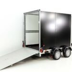 Vezeko Kofferanhänger 184x405cm Höhe:205cm 2,7t|Rampe|Tür|schwarz-Neu