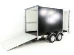 Vezeko Kofferanhänger 152x355cm Höhe:193cm 2,7t|Rampe|Tür|schwarz-Neu