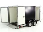 Vezeko Koffer-Absenkanhänger 157x344cm Höhe:190cm 2,7t|Tür|E-Pumpe|schwarz-Neu