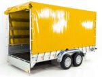 Anhänger mit Plane 185×400 cm 2600 kg | Typ 10.26 | Hochplane 200 cm – Gelb-Neu – Bild 3