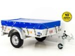 Anhänger mit Plane 105x205cm 750kg | Typ U2 | Flachplane Profi blau-Neu