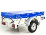 Anhänger mit Plane 105x205cm 750kg | Typ U2 | Flachplane Profi blau-Neu – Bild 5