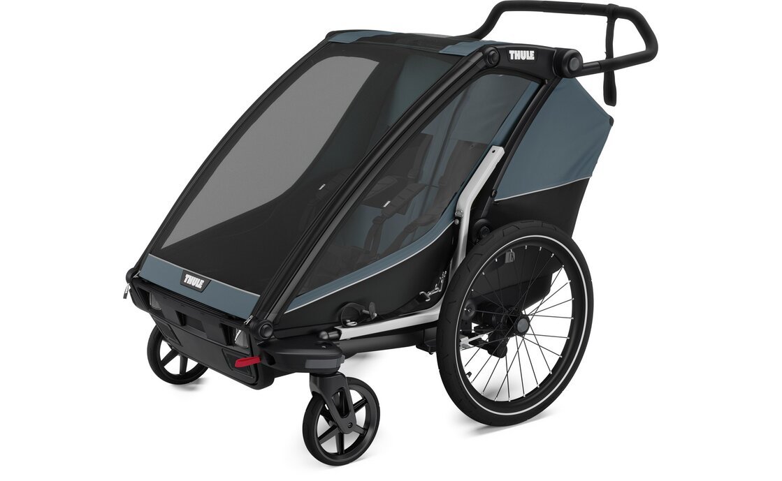 4169605_19242484.jpg Thule Chariot Cab 2 Doppelsitzer Kinderanhänger – Dark Slate (Modell 2026) – Bild 1