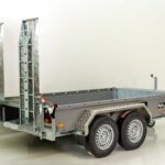 Vezeko Baumaschinenanhänger BA 155x360cm 3,5t | SB | Schwenk-Rampen | grau-Neu