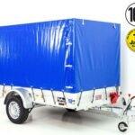 Anhänger mit Plane 150x300cm 1300kg | Typ 7.13 | Hochplane 160cm – Blau-Neu