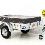 Anhänger mit Plane 105x205cm 750kg | Typ U2 | Flachplane Profi Anthrazit-Neu