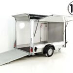 Debon Kofferanhänger C300 Sandwich 148x295cm H:190cm 1,3t | Alu | Polybug | Tür | Klappe | Schwarz-Neu