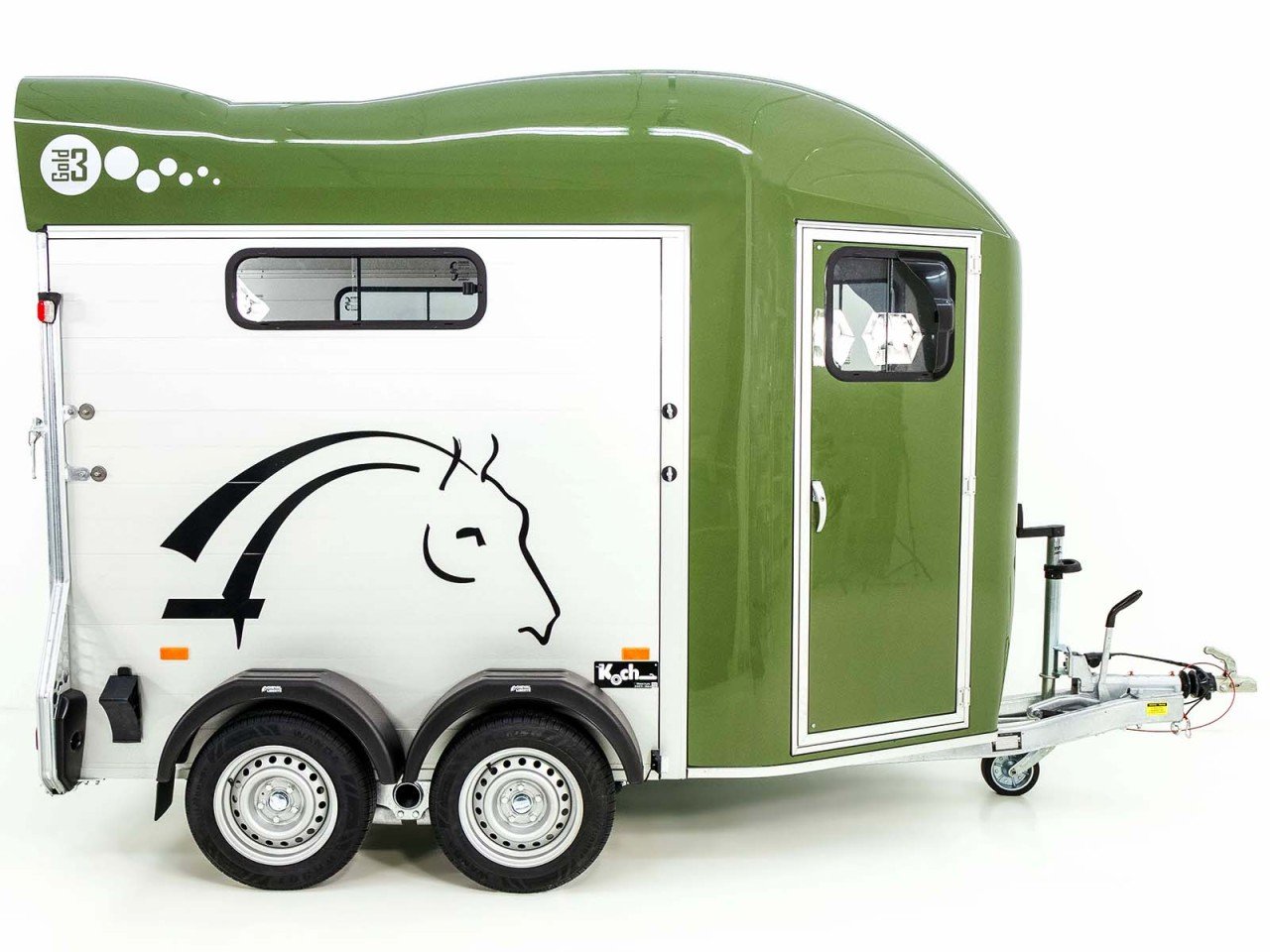 69.jpg Cheval Liberte Pferdeanhänger GOLD 3|Pullman 2|Sattelkammer|olivgrün-Neu – Bild 1