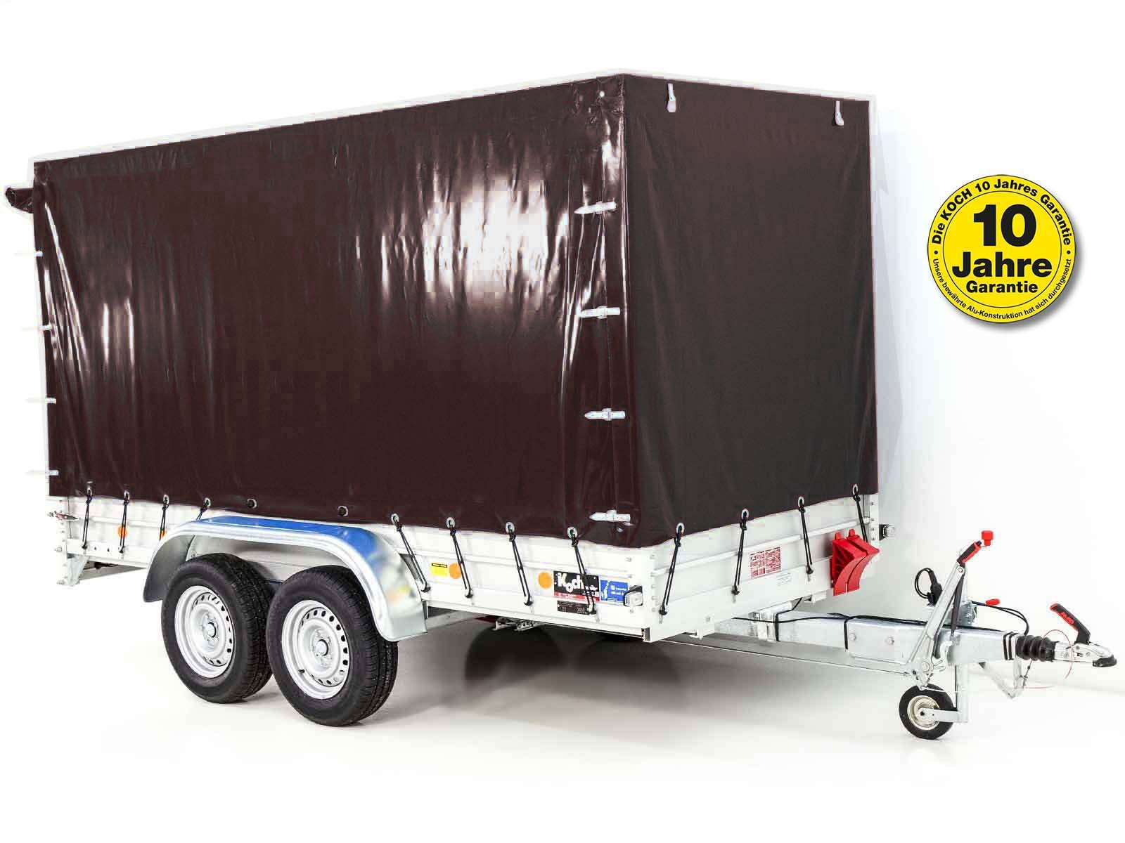 6mitplane-2.jpg Anhänger mit Plane 150x350cm 2600kg | Typ 8.26 | Hochplane 180cm Schwarz-Neu – Bild 1