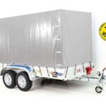 Anhänger mit Plane 150x350cm 2600kg | Typ 8.26 | Hochplane 180cm Silber-Neu