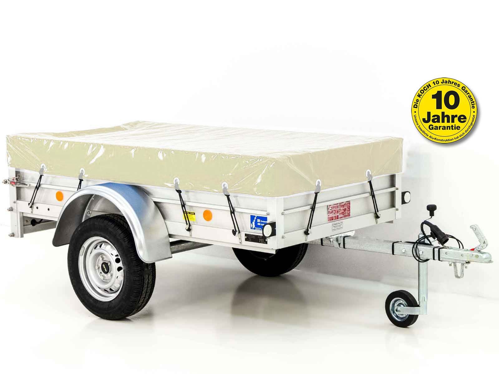 7-un-2.jpg Anhänger mit Plane 105x205cm 750kg | Typ U2 | Flachplane Profi Elfenbein beige-Neu – Bild 1