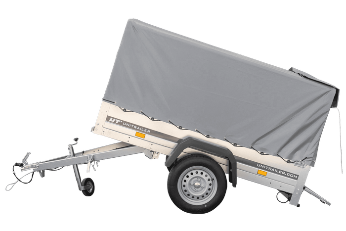 79.png Garden Trailer 200 KIPP 200 x 106 cm PKW Anhänger mit Hochplane, Überrollbügel und Stützrad PTAC 500 kg – Bild 1
