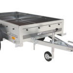 Praktischer PKW-Anhänger Garden Trailer 200 Kipp mit kippbarer Deichsel, blauer Plane