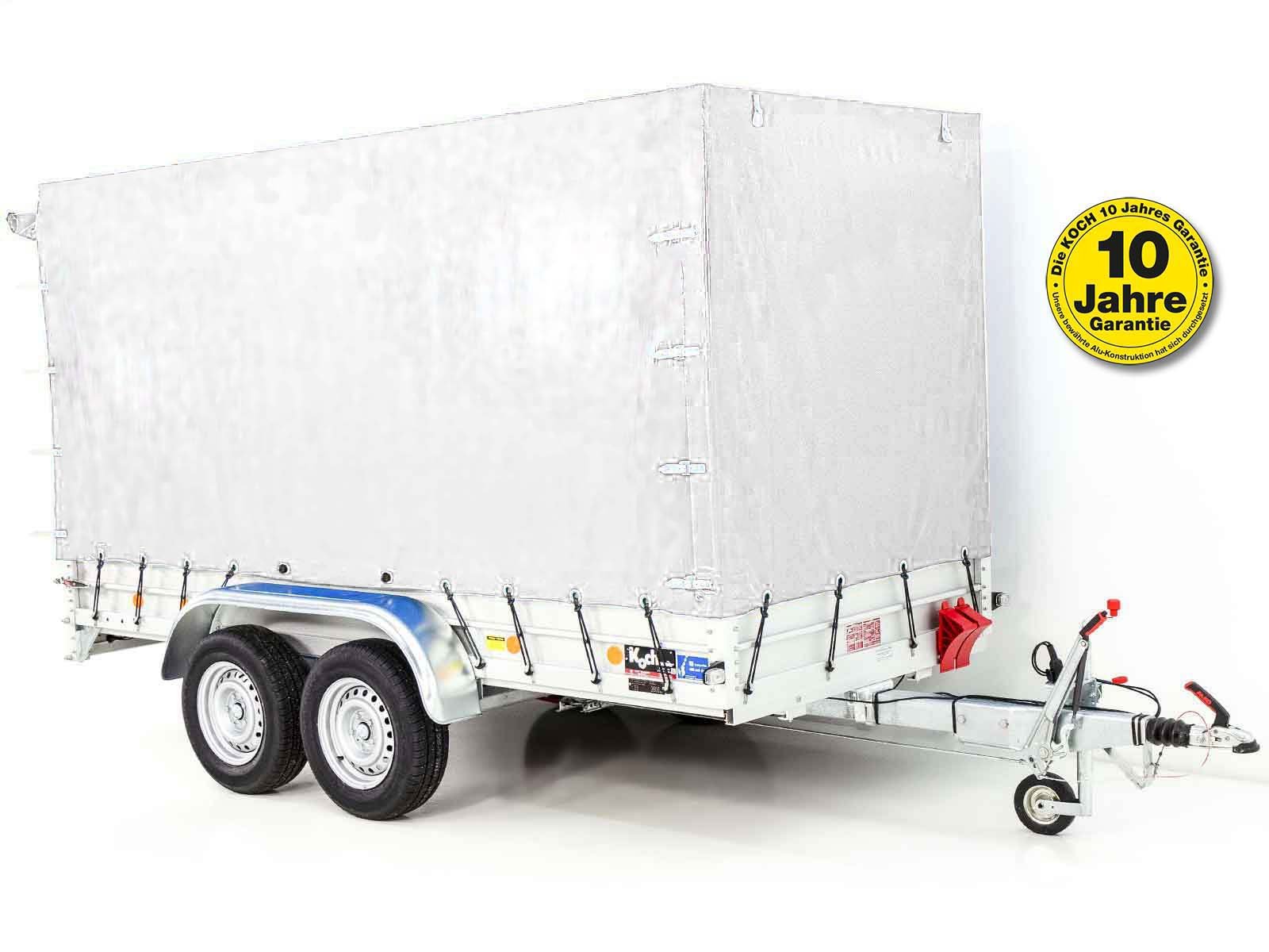 8mitplane-9.jpg Anhänger mit Plane 150x350cm 2600kg | Typ 8.26 | Hochplane 180cm – Weiß-Neu – Bild 1