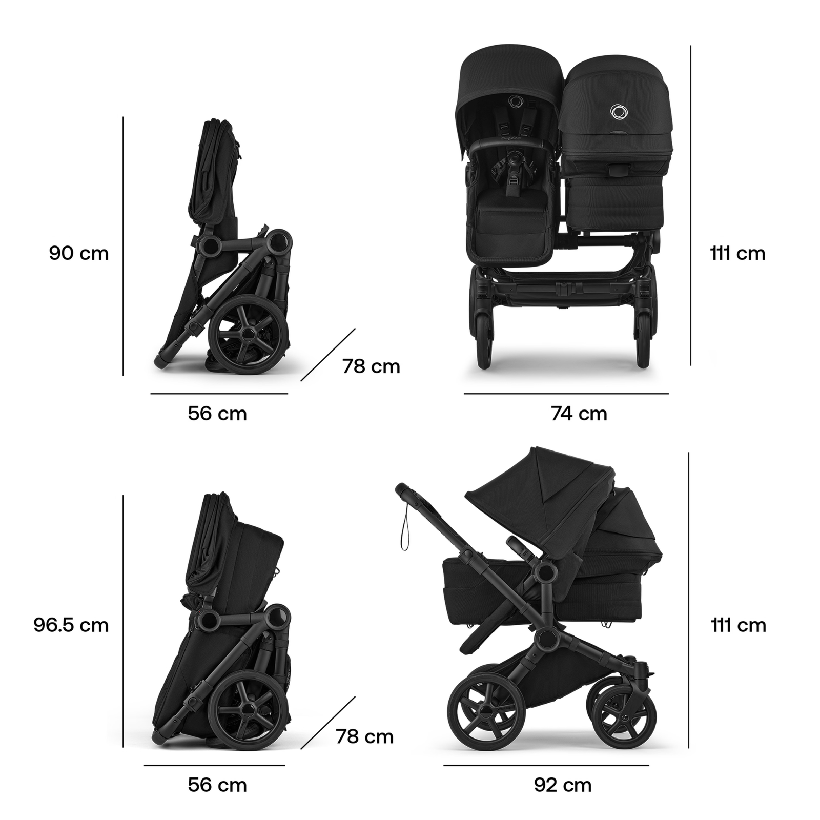 Donkey620Duo5.png Bugaboo Donkey 6 Geschwisterkinderwagen – Moon Grey – Bild 1