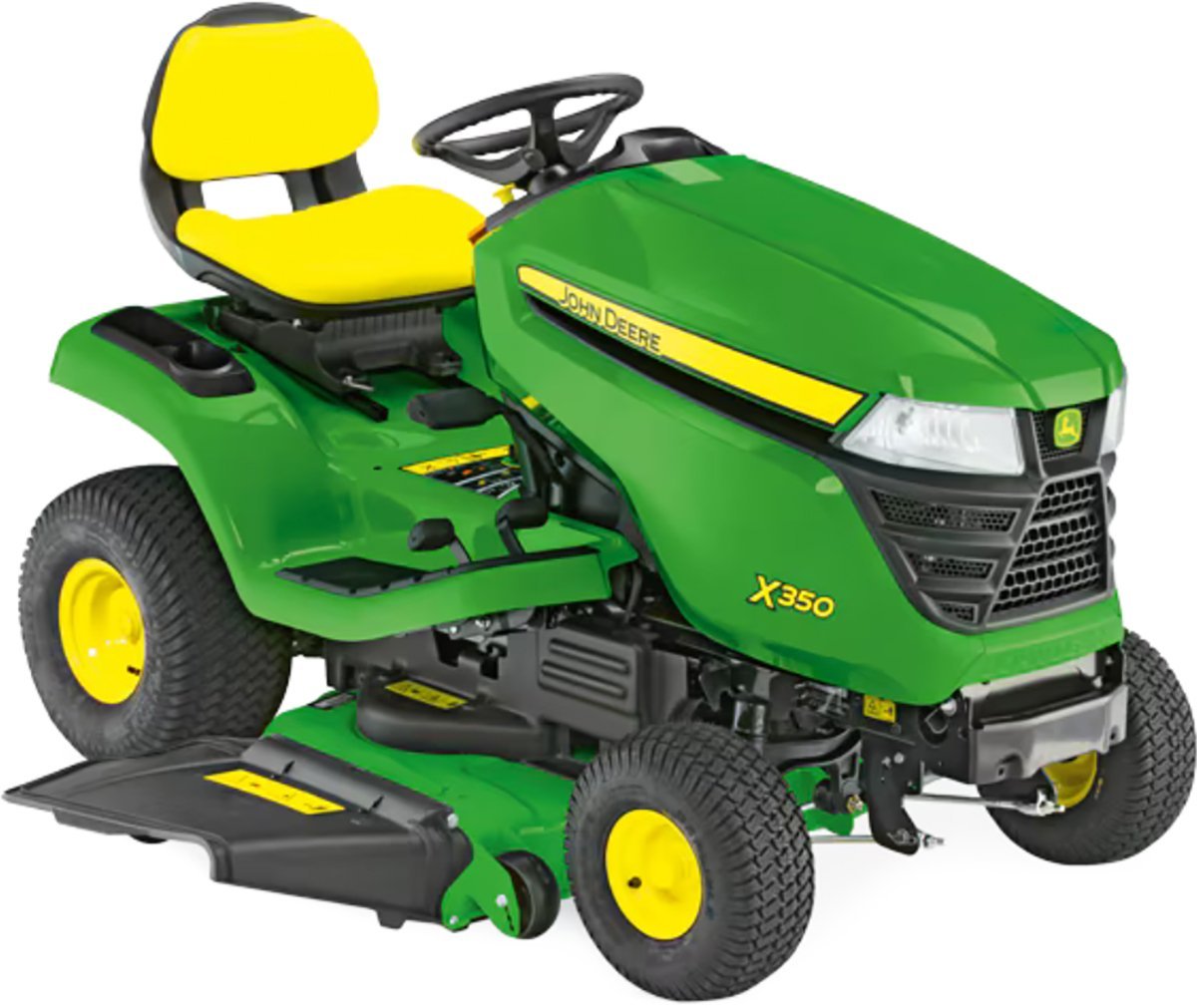 John_Deere_X350_mit_107_cm_Edge_Mulchmaehwerk.jpg John Deere Rasentraktor X350 ohne Mähwerk – Bild 1