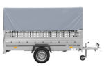 1-Achs-Anhänger GARDEN TRAILER 264 KIPP mit Laubgitteraufsatz, grauer Hochplane, Hochspriegel und Stützrad – Bild 3