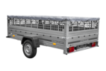 Anhänger 264×150 UNITRAILER GARDEN 265 KIPP mit Gitterwänden, H-0-Rahmen und grauer Plane – Bild 4