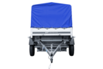 Auto Anhänger 230×125 Garden Trailer 230 KIPP Unitrailer 750 kg mit Stützrad, blauer Hochplane und Hochspriegel-Neu – Bild 7