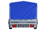 Auto Anhänger 230×125 Garden Trailer 230 KIPP Unitrailer 750 kg mit Stützrad, blauer Hochplane und Hochspriegel-Neu – Bild 4