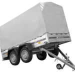 Der Anhänger Garden Trailer 264/2 KIPP MIT STÜTZRAD, H-1100-HOCHSPRIEGEL UND GRAUER PLANE