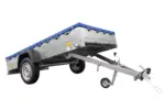 Einachs-tieflader Garden Trailer 264 Kipp Mit Stützrad, Querstreben Und Blauer Flachplane-Neu