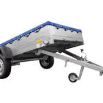 Einachs-tieflader Garden Trailer 264 Kipp Mit Stützrad, Querstreben Und Blauer Flachplane-Neu