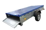 Einachs-tieflader Garden Trailer 264 Kipp Mit Stützrad, Querstreben Und Blauer Flachplane-Neu – Bild 6