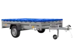 Einachsanhänger 264×150 UNITRAILER GARDEN 265 KIPP mit einem Flachplanenträger und blauer Plane-Neu – Bild 3