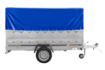 Einachsanhänger 264×150 UNITRAILER GARDEN 265 KIPP mit zusätzlichen Bordwänden, H-800-Hochspriegel und blauer Plane – Bild 6