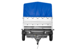 Einachsanhänger 264×150 UNITRAILER GARDEN 265 KIPP mit zusätzlichen Bordwänden, H-800-Hochspriegel und blauer Plane – Bild 4