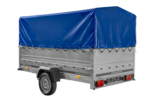 Einachsanhänger 264×150 UNITRAILER GARDEN 265 KIPP mit zusätzlichen Bordwänden, H-800-Hochspriegel und blauer Plane – Bild 5