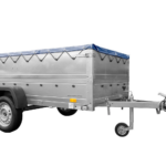 Einachsanhänger auf Federn 264×125 UNITRAILER GARDEN 264/R KIPP mit BIS-Seiten, H-0-Rahmen und blauer Plane
