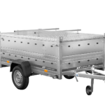 Einachsiger Anhänger auf Blattfedern 230×125 UNITRAILER GARDEN 230/R KIPP mit BIS-Seitenwänden und Aluminiumabdeckung