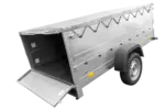 Faltbarer Anhänger Garden Trailer 230 KIPP mit zusätzlichen Bordwänden, Stützrad und Flachplane-Neu – Bild 5