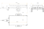 Gartenanhänger 200 Kipp mit Stützrad, zwei Seitenwänden, H-0-Rahmen und blauer Plane – Bild 2