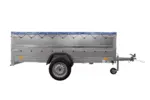 Großer Anhänger 750 kg Garden Trailer 264 KIPP mit Bordwandaufsatz [zusätzliche 40 cm], Stützrad und blauer Flachplane-Neu – Bild 4