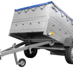 Kfz Anhänger 750 kg Garden Trailer 201 KIPP mit zusätzlichen Bordwänden, Stützrad und blauer Flachplane-Neu